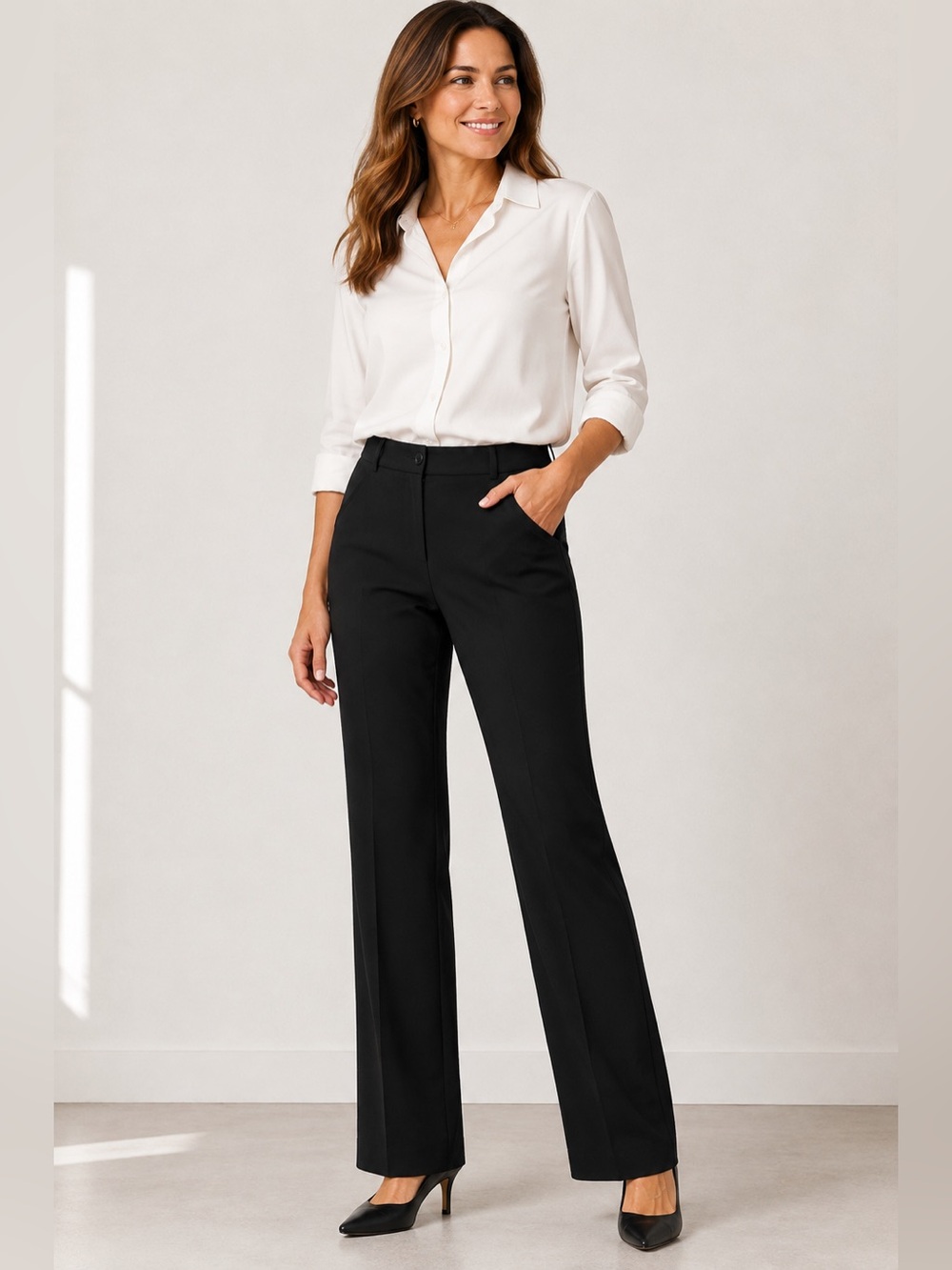 NWT NYDJ Black Stretch Dress Pants Trousers Size 14